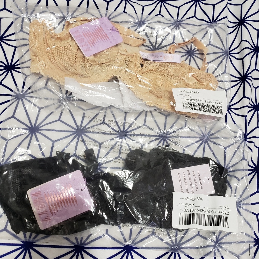 2 Brand new unlined bras